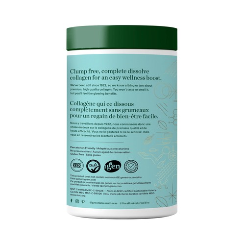 Great Lakes Wellness Collagen Peptides Powder Unflavoured 227 g