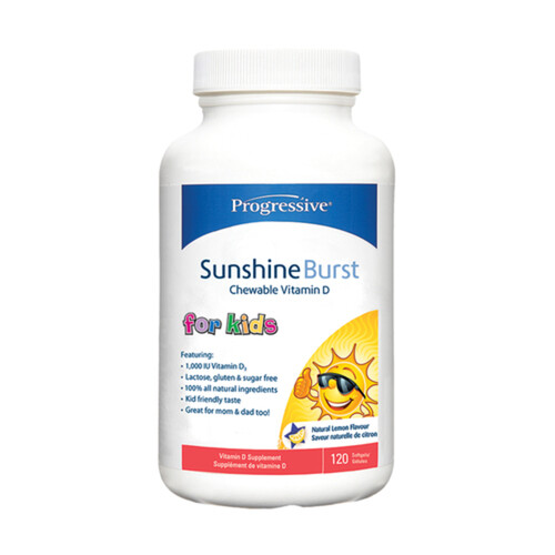 Progressive Kids Vitamin D Sunshine Burst Chewable Tablets 120 Count