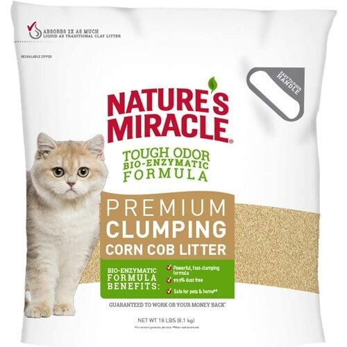 Nature's Miracle Cat Litter Premium Clumping Corn Cob 8.165 kg