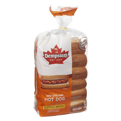 Dempster's New England Hot Dog Bun White 540 g