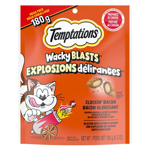 Temptations Cat Treats Wacky Blasts Cluckin' Bacon 180 g