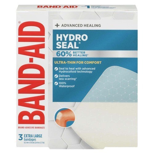 Band Aid Hydro Seal Bandages Thin Extra Large Strips 3 Count