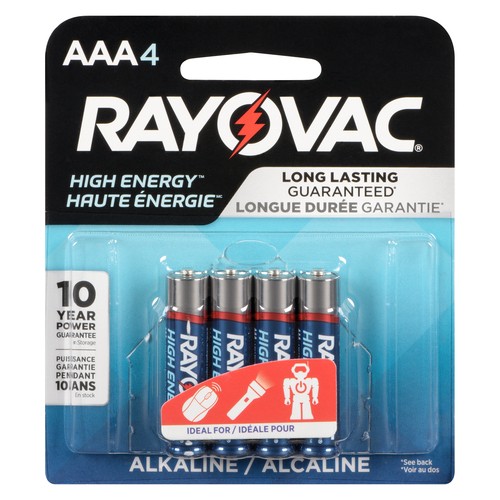 Rayovac AAA Batteries High Energy 4 EA