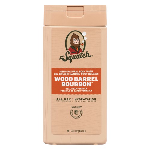 Dr. Squatch Men's Natural Body Wash Wood Barrel Bourbon 414 ml