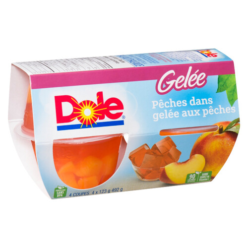 Dole Fruit Cups Peaches in Peach Gel 4 x 123 g