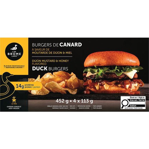 Brome Lake Ducks Duck Burgers Dijon Mustard & Honey 452 g
