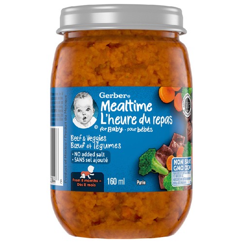 Gerber Mealtime Baby Food Jar Beef & Vegetable 160 ml