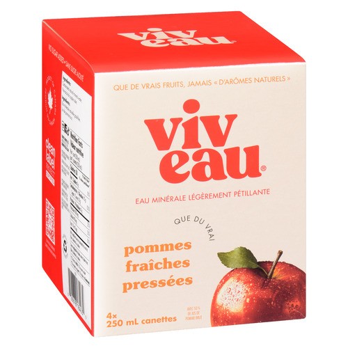 Viveau Sparkling Water Ready To Drink Apple 4 x 250 ml (cans)