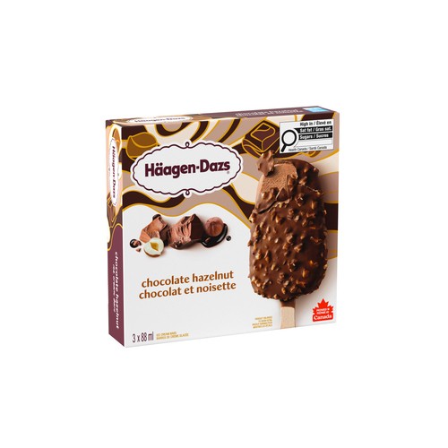 Häagen-Dazs Ice Cream Bars Chocolate Hazelnut 3 x 88 ml