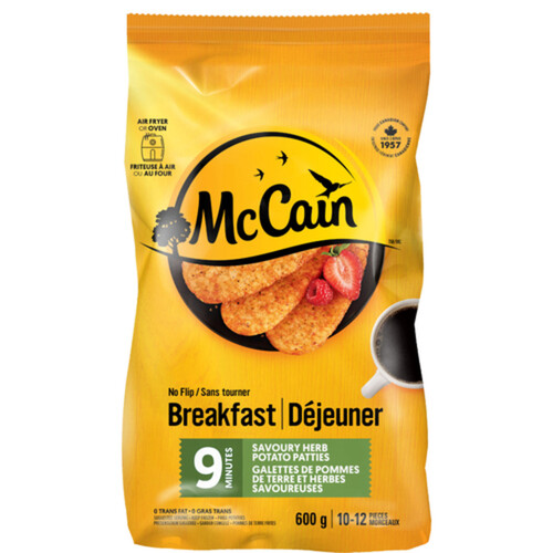 McCain Potato Patties 9 Minute No Flip Savoury Herb 12 pack 600 g