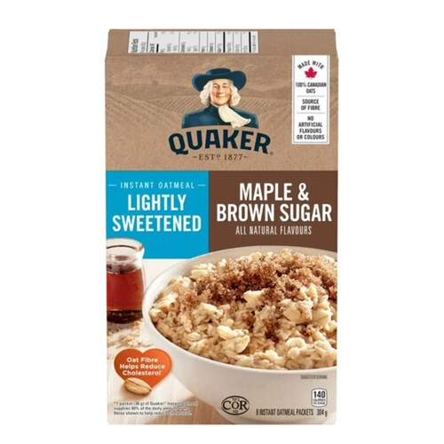 Quaker Instant Oatmeal Lightly Sweetened Maple & Brown Sugar 304 g