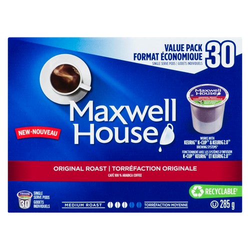 Maxwell House Original Roast Coffee Keurig K-Cup Pods 285 g 30 Pods