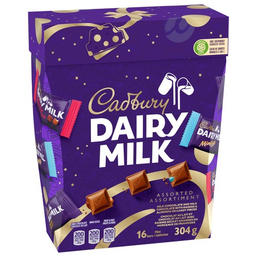 Cadbury Dairy Milk Assorted Gift Box Chocolate Mini Bars 304 g