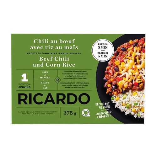 RICARDO Frozen Meal Beef Chili And Corn Rice 375 g