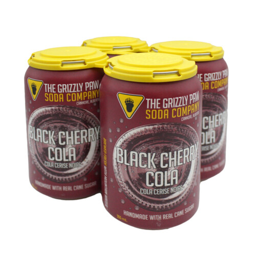 The Grizzly Paw Soda Company Cola Black Cherry 4 x 341 ml (bottles)