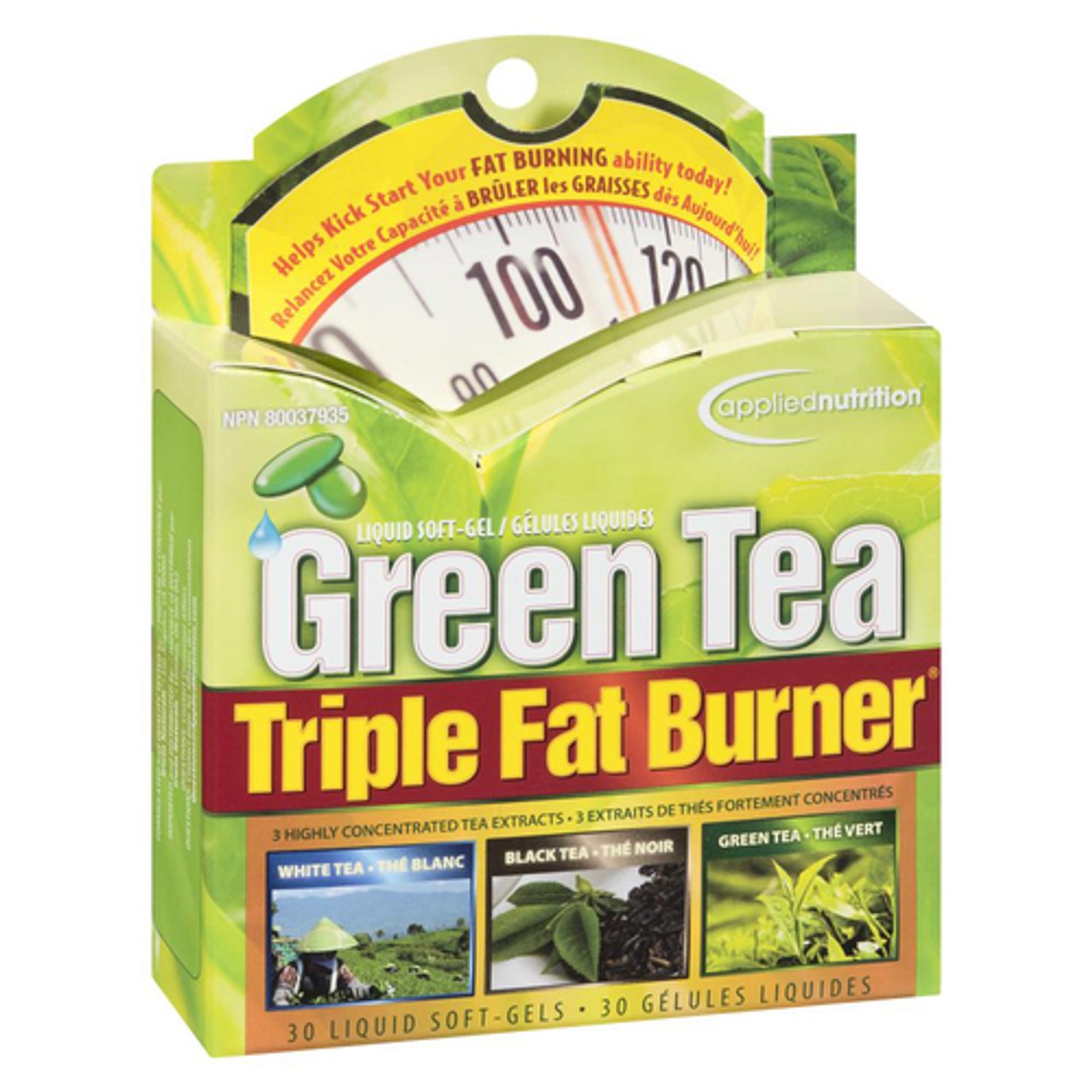 Applied Nutrition Green Tea Triple Fat Burner Liquid Soft Gels 30 Count ...