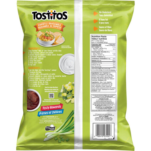 Tostitos Tortilla Chips Restaurant Style Hint of Lime 245 g