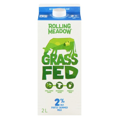 Rolling Meadow Dairy 2% Grass Fed Milk Partly Skimmed 2 L