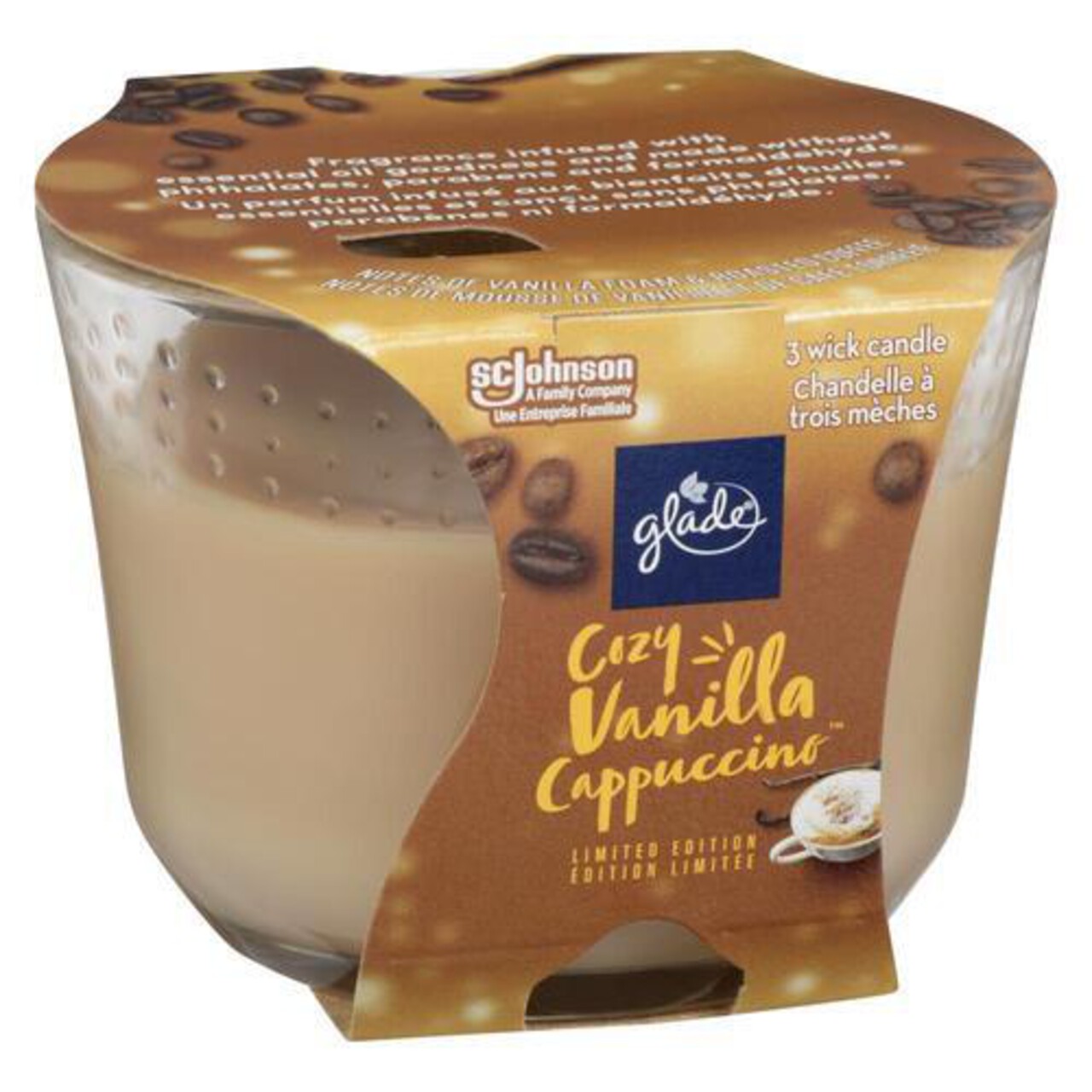 Glade Triple Wick Candle Cozy Vanilla Cappuccino 1 Count Voilà Online