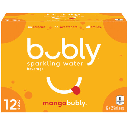 Bubly Sparkling Water Mango 12 x 355 ml (cans)