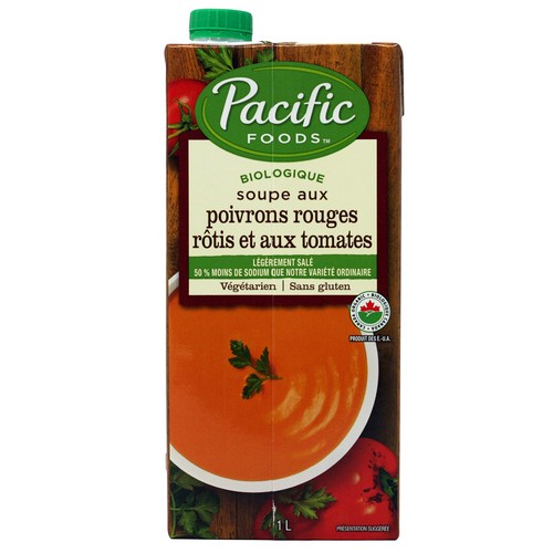 Pacific Foods Organic Lightly Salted Soup Roasted Red Pepper & Tomato 1 L