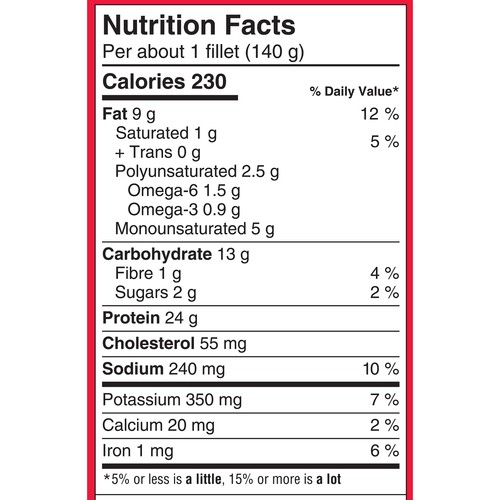 High Liner Frozen Pan-Sear Selects Tilapia Fillets Chili Lime 540 g