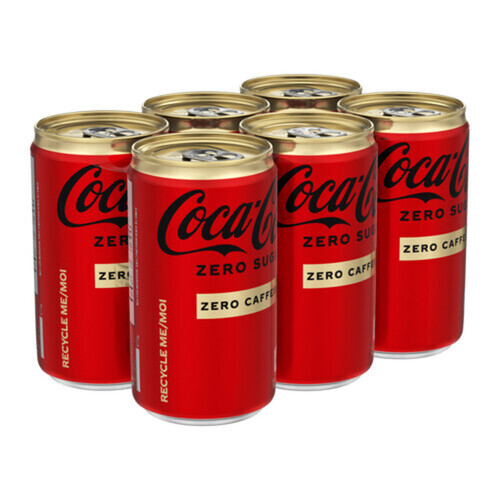 Coca-Cola Soft Drink Zero Sugar & Caffeine 6 x 222 ml (cans)