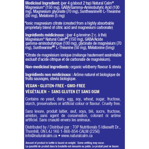 Natural Calm Magnesium Powder Supplement Sleep Mixed Berry 113 g