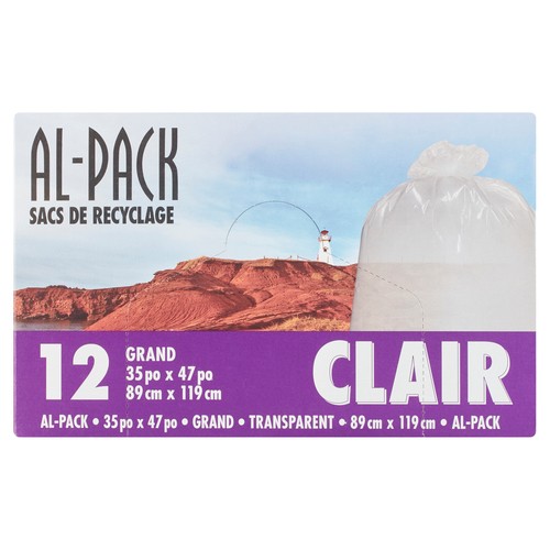 Al-Pack Recycling Bags Clear Large 12 Bags