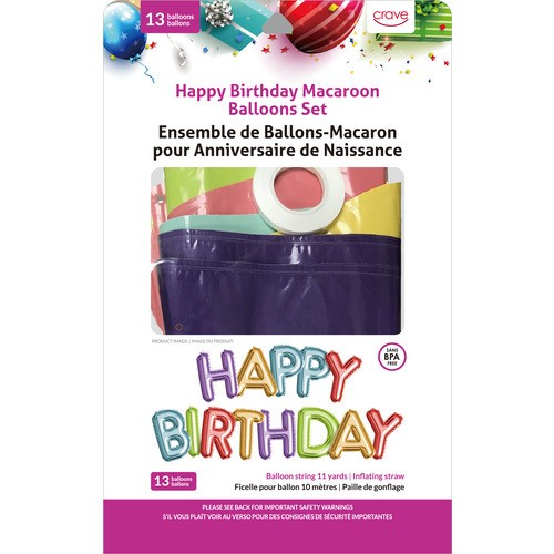 Crave Happy Birthday Macaroon Balloons Pack