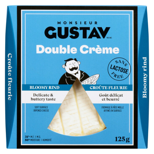 Monsieur Gustav Lactose Free Double Creme Cheese Bloomy Rind 125 g