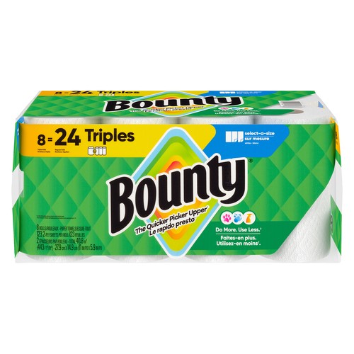 Bounty Paper Towel 2-Ply 8 Triple Rolls x 123 Sheets