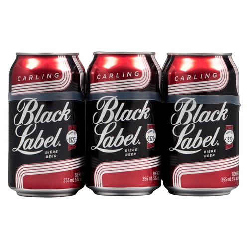 Carling Black Label Beer 5% Alcohol 6 x 355 ml (cans)