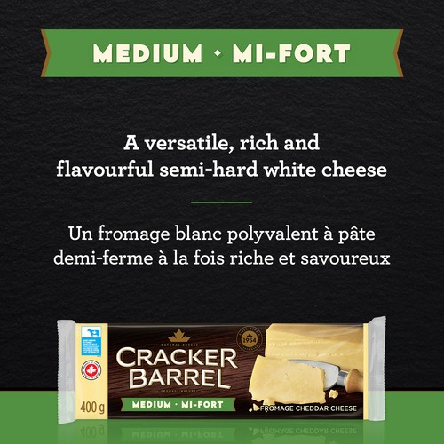 Cracker Barrel Cheese Medium White Cheddar 400 g