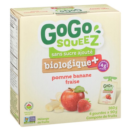 Gogo Squeez Organic Apple Sauce Apple Banana Strawberry 90 g