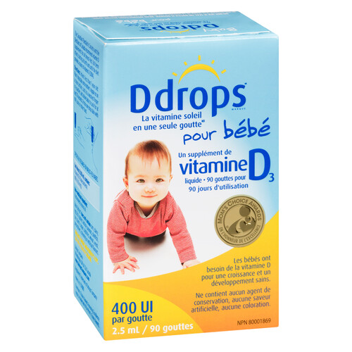 D Drops Baby Vitamin D3 400 IU 90 Drops 2.5 ml
