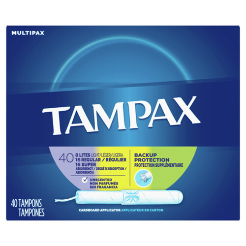 Tampax Cardboard Applicator Multipax Tampons Unscented 40 Count