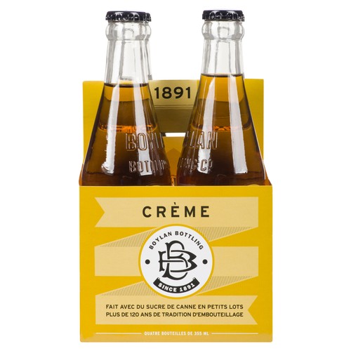 Boylan Soda Soft Drink Sugar Cane Cream 4 x 355 ml (bottles)