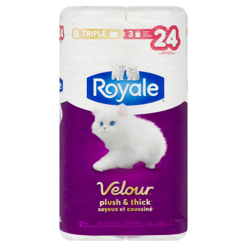 Royale Bathroom Tissue Velour 2-Ply 8 Rolls x 213 Sheets