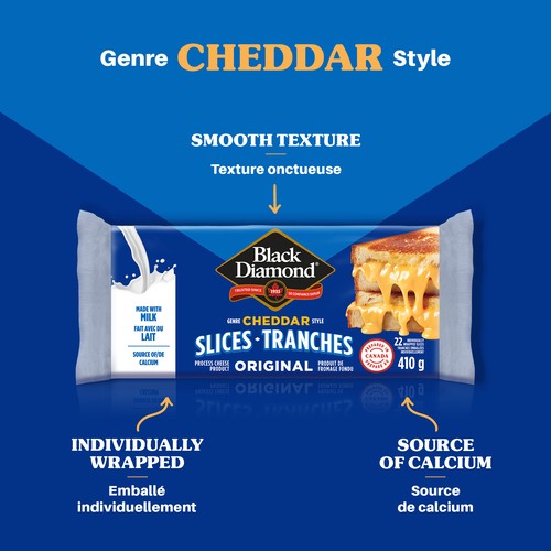 Black Diamond Sliced Cheese Original Cheddar 22 Slices 410 g