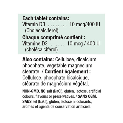 Jamieson Vitamin D3 400 IU Tablets 90 Count