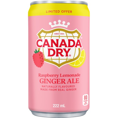 Canada Dry Soft Drink Ginger Ale Raspberry Lemonade 6 x 222 ml (cans)