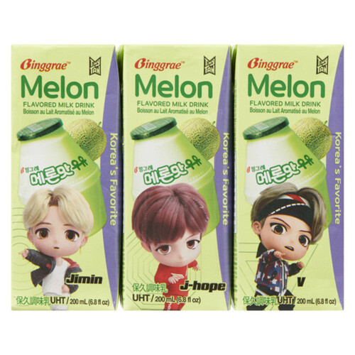 Binggrae Flavored Milk Melon 6 x 200 ml