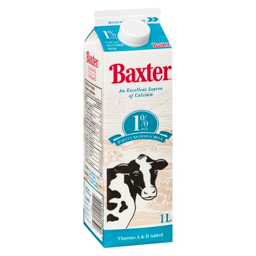 Baxter 1% Milk Partly Skimmed  1 L
