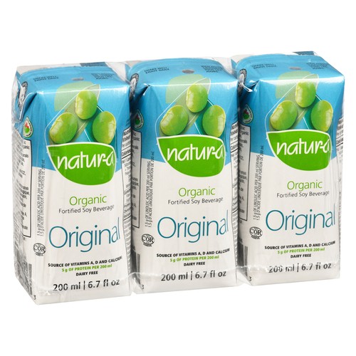Natura Organic Soy Beverage Original 3 x 200 ml