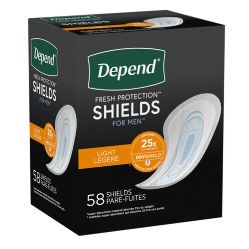 Depend Shields For Men Light 58 Count