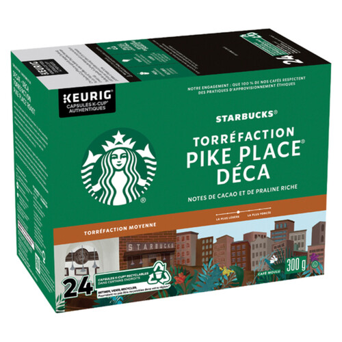 Starbucks Coffee Pods Decaf Pike Place Medium Roast 24 K-Cups 300 g