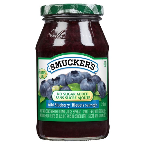 Smucker's No Sugar Added Jam Wild Blueberry 310 ml