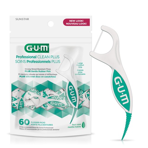 GUM Professional Clean Plus Flossers 60 Count