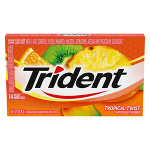 Trident Sugar Free Gum Tropical Twist 14 Pieces ea